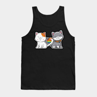 Gay Pride Cat LGBT Kawaii Cats Pile Cute Tank Top